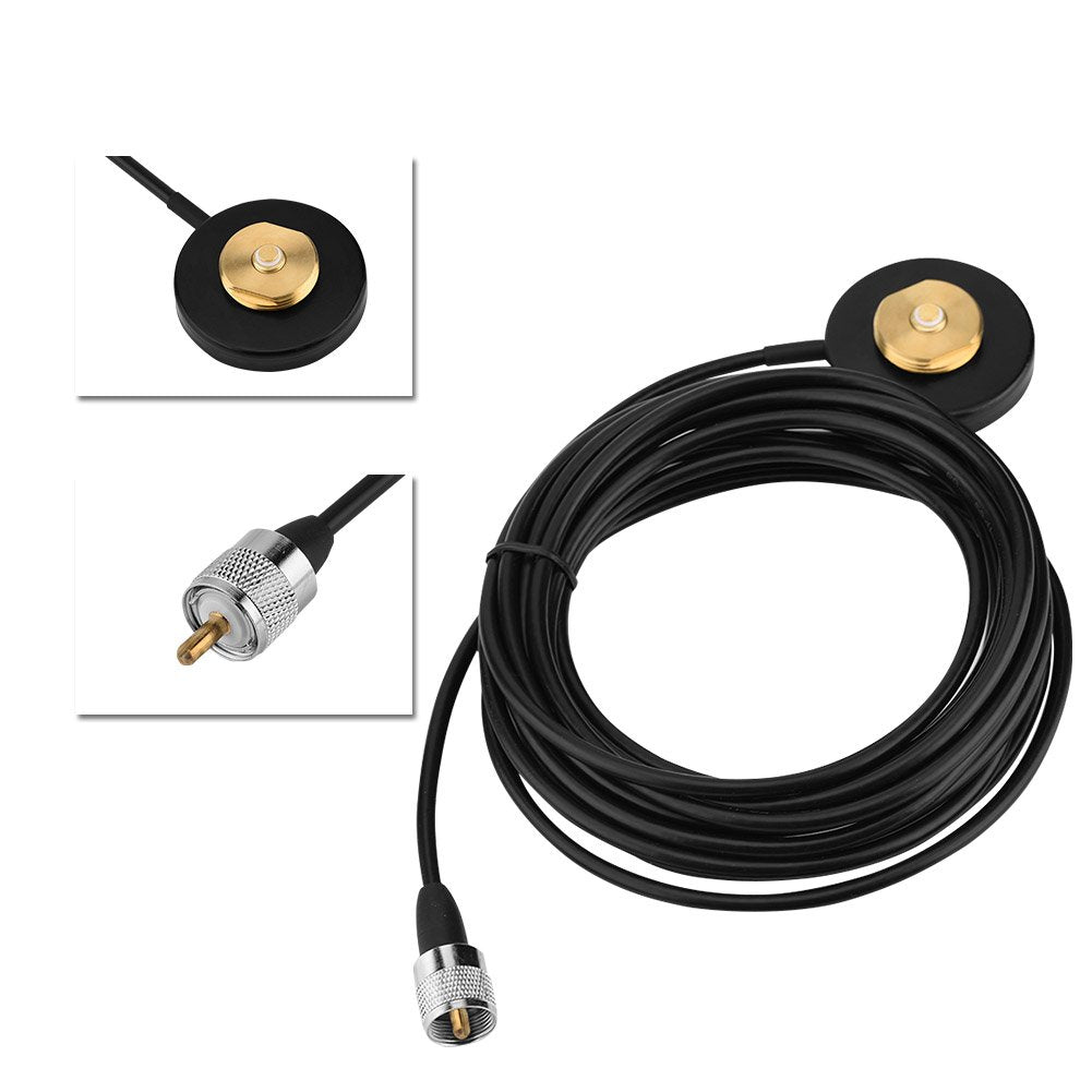 Radio NMO Mount RG-58 Cable Male Connector Magnetic Base Antenna for Walkie Talkie Car Radio