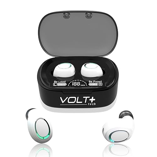 VOLT PLUS TECH Wireless V5.3 PRO Earbuds Compatible with Apple Samsung HP DELL Google Intel Nuc IPX3 Bluetooth Touch Waterproof/Sweatproof/Noise…