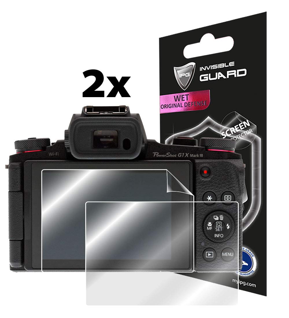 IPG For Canon PowerShot G1 X Mark III Digital Camera Screen Protector (2 Units) Invisible Screen Guard - HD Quality/Self-Healing/Bubble -Free