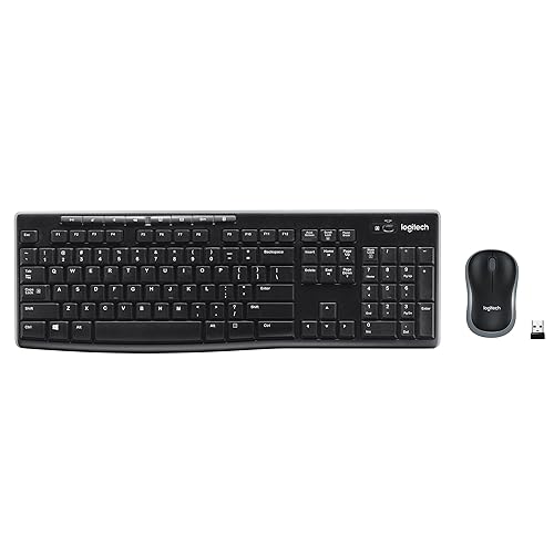 Logitech MK270 Wireless Keyboard and Mouse Combo for Windows, 2.4 GHz Wireless, Compact Mouse, 8 Multimedia and Shortcut Keys, 2-Year Battery Life