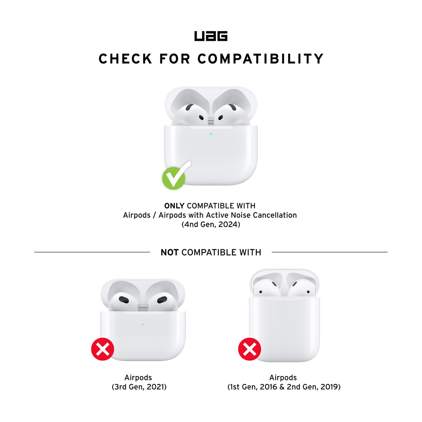 URBAN ARMOR GEAR UAG Designed for AirPods 4th Gen Case Scout, Rugged Military Grade Drop Proof Protective Cover with Detachable Carabiner Clip