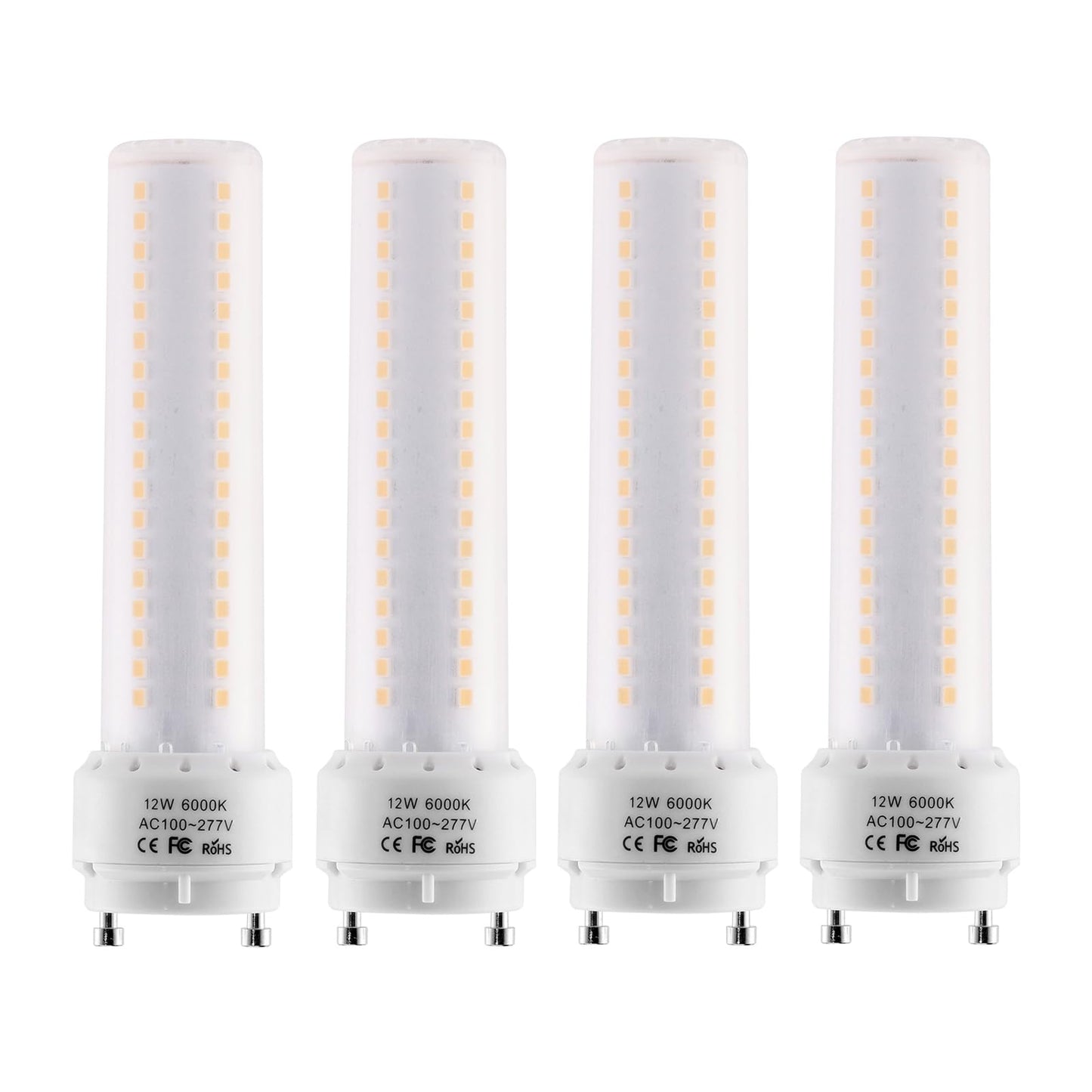 Lidesheng GU24 LED Light Bulb 6000K Cool White High Brightness 1600lm for Bathroom Ceiling Fan 18W 23W T2 Spiral CFL Lamp Replacement, 100-277V 12W