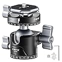 CAVIX Ball Head, Tripod Ball Head Mount 1/4" & 3/8" with Arca Quick Release Plate, 360° Rotating Panoramic Ball Head for DSLR