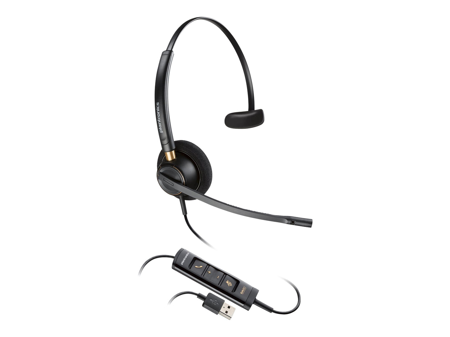 Poly - EncorePro 515 USB-A and USB-C USB Headset (Plantronics) - Cloud System Updates - Acoustic Hearing Protection - Works with Avaya, Genesys…