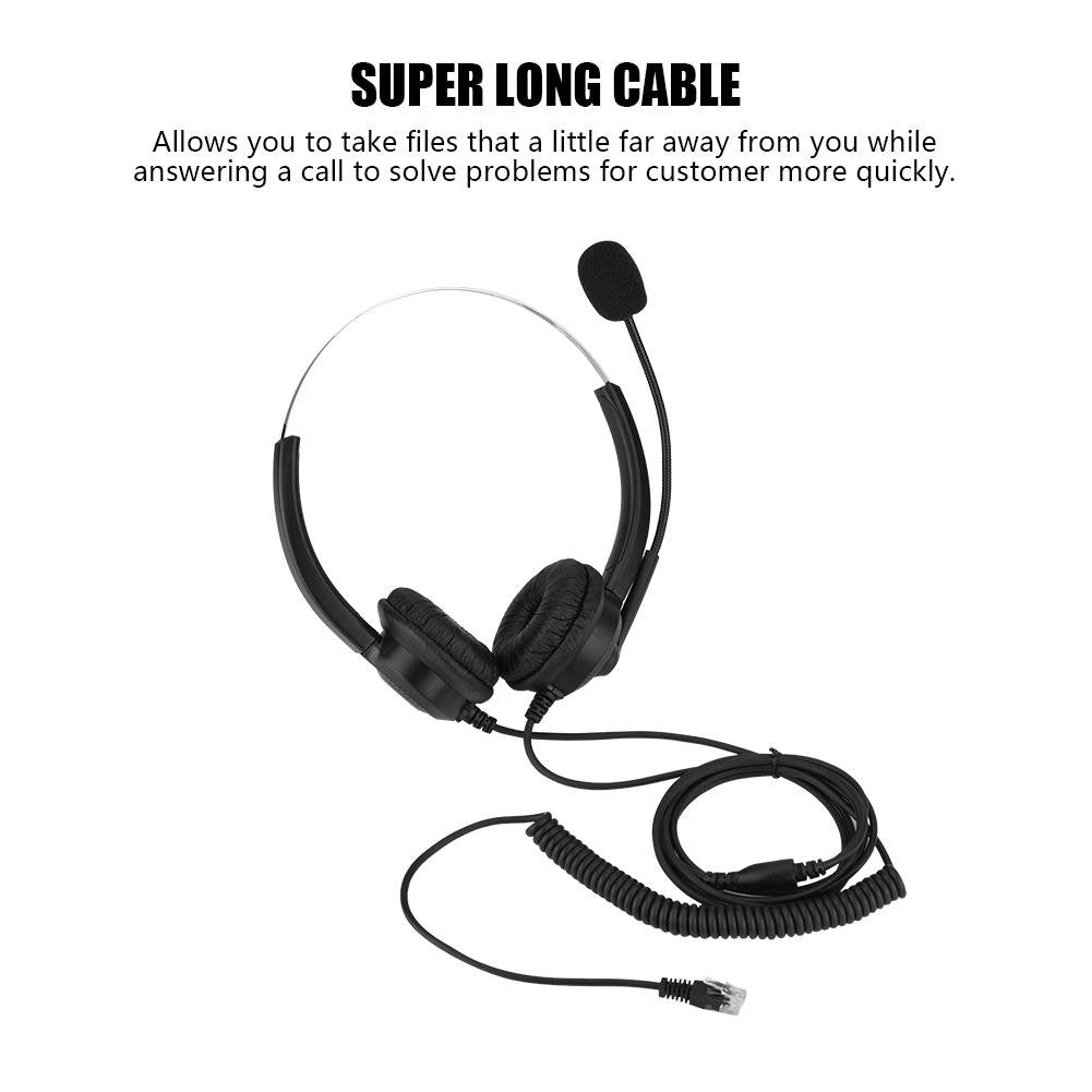 Over-Ear Headphones with Noise Cancelling Mic, 3.5mm Stereo Wired Telephone Headset with Microphone,360° Rotary Earmuffs for Skype,Call