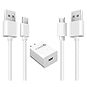 6Ft Replacement Micro & USB C USBC Power Fast Charger Charging Cable Cord Wire & AC Block Wall Adapter for Amazon Kindle, Paperwhite, Oasis, Kids