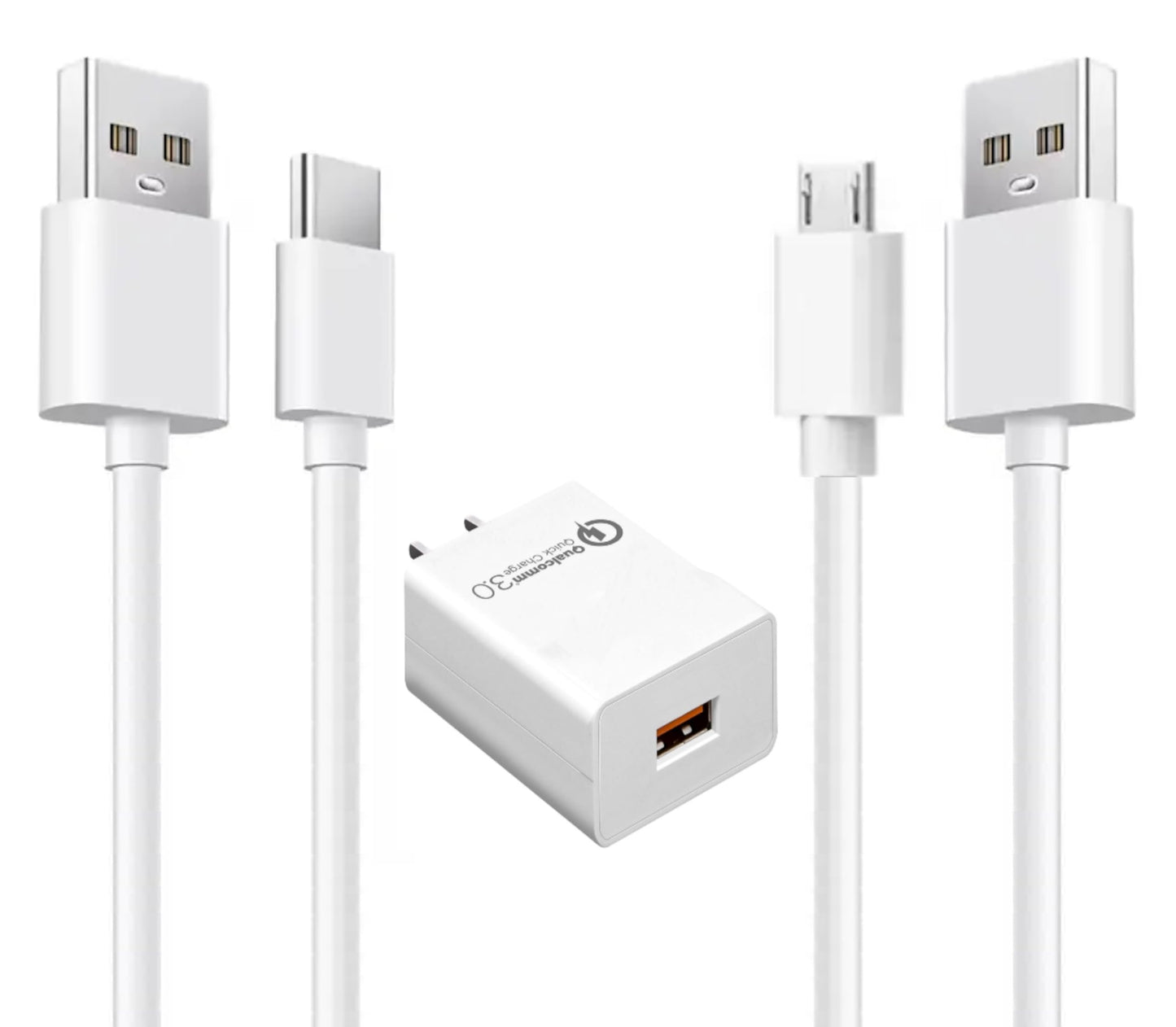 6Ft Replacement Micro & USB C USBC Power Fast Charger Charging Cable Cord Wire & AC Block Wall Adapter for Amazon Kindle, Paperwhite, Oasis, Kids