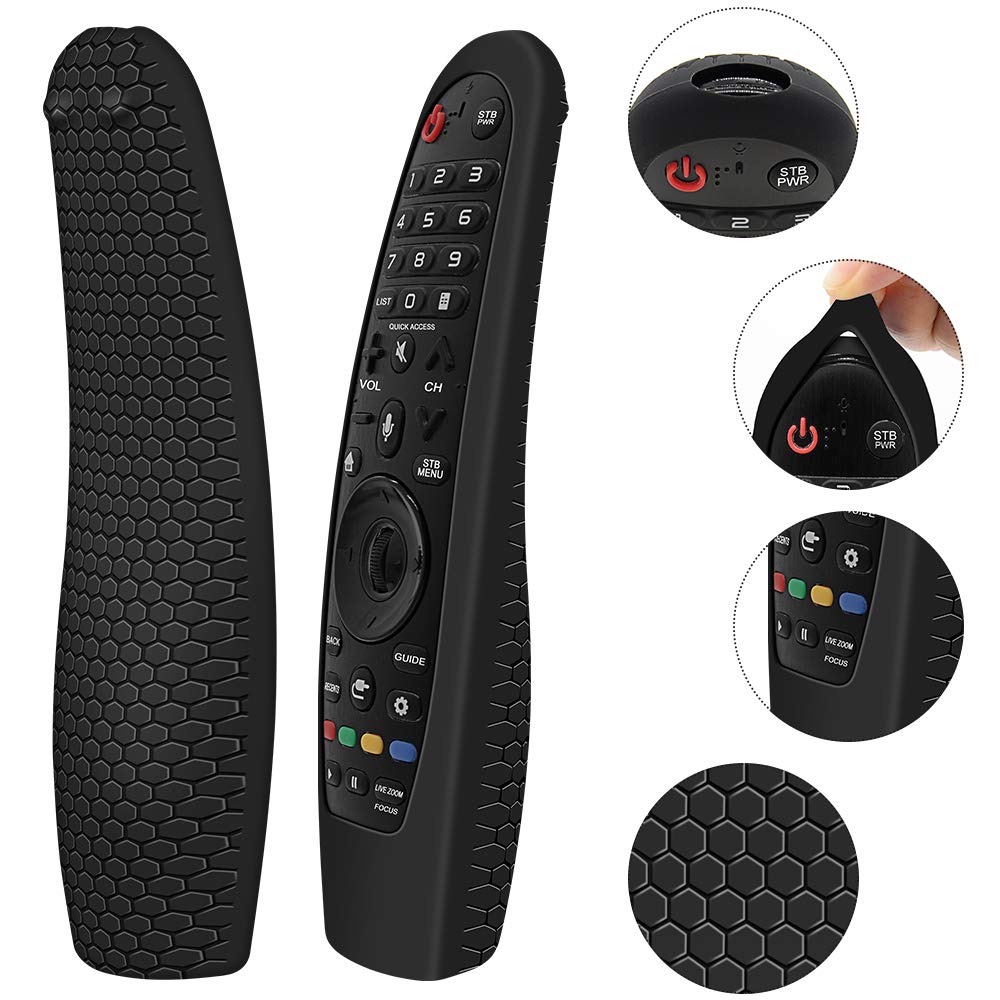 Silicone Protective Case for LG MR20GA MR19BA MR18BA MR650A MR600 Remote Control, Anti-Slip Cover for LG AKB75855501 Magic Remote Skin Protector,Black