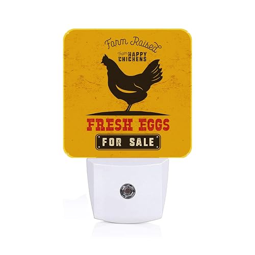 FSHVQKD Funny Chicken Night Light,Plug Into Wall for Boys Girls Bedroom Decorative Square Night Light Lamp 0.5w Sleep Friendly