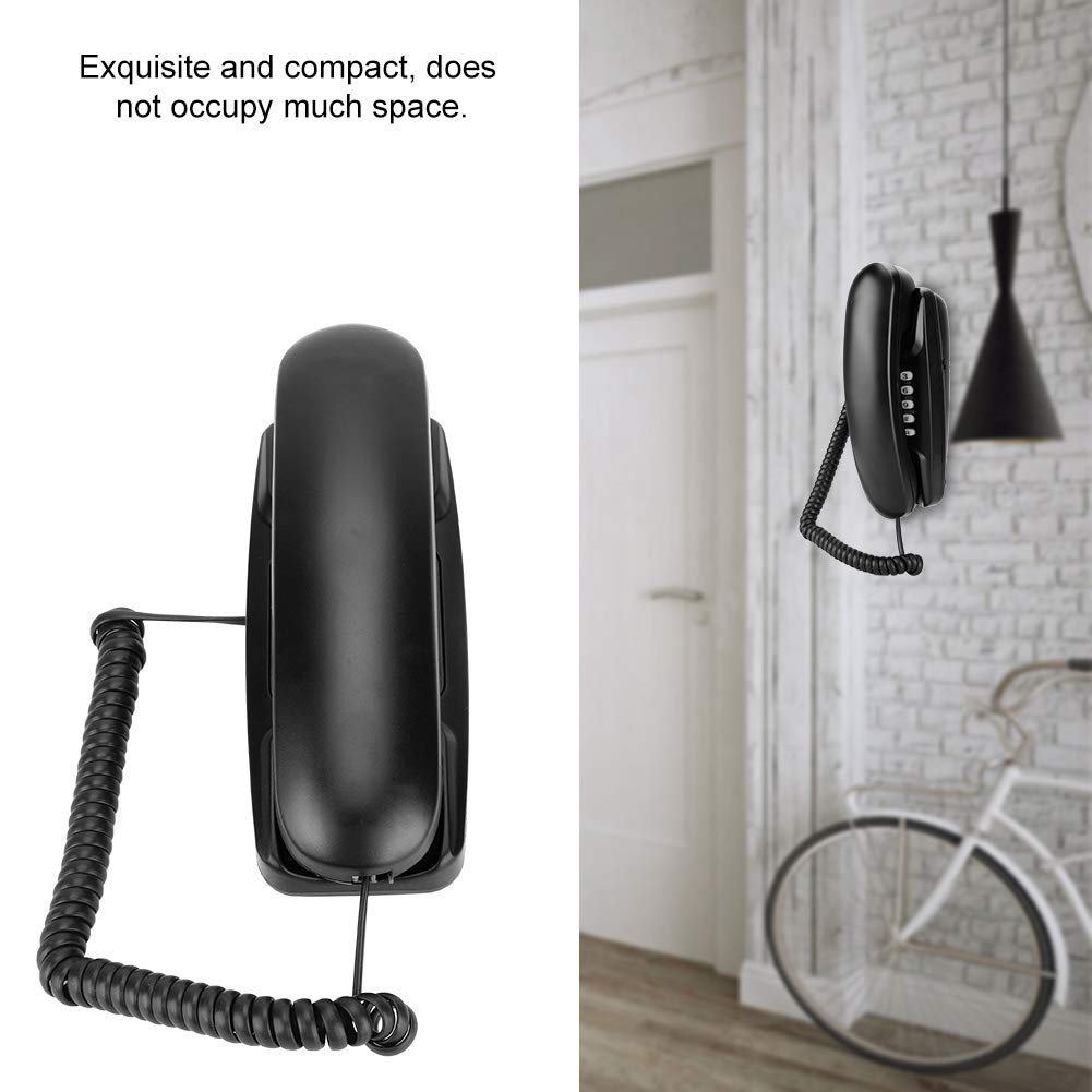 Serounder Corded Landline Phone, Wired Desktop Fixed Telephone with Last Number Redial, Flash/Mute Function, Big for Home Office Kitchen(Black)