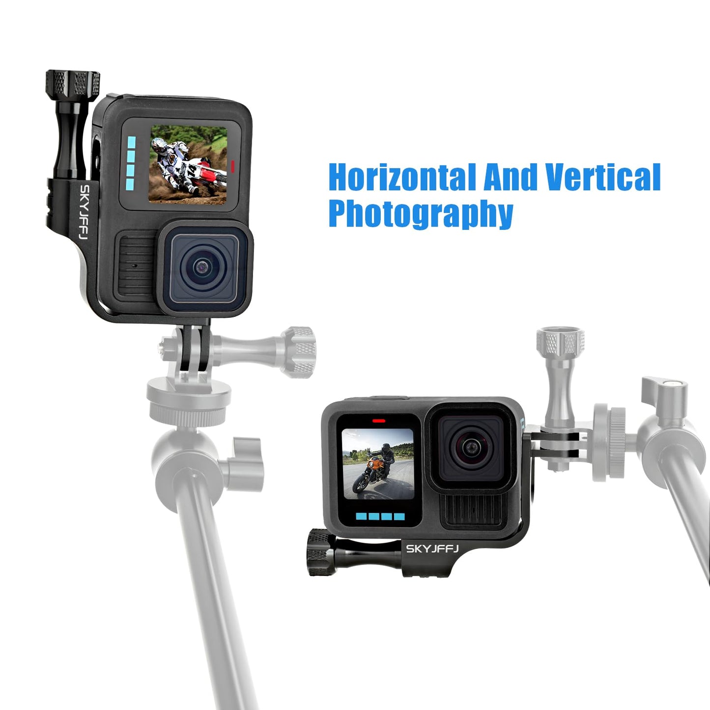 SKYJFFJ 90 Degree Aluminum Vertical Mount Bracket Adapter for GoPro Hero 13 12 11 10 9 Action Camera Black (Plum Blossom)