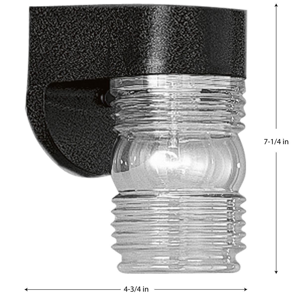 Progress Lighting Polycarbonate Outdoor 1-Light Clear Lexan Traditional Outdoor Wall Light Textured Black