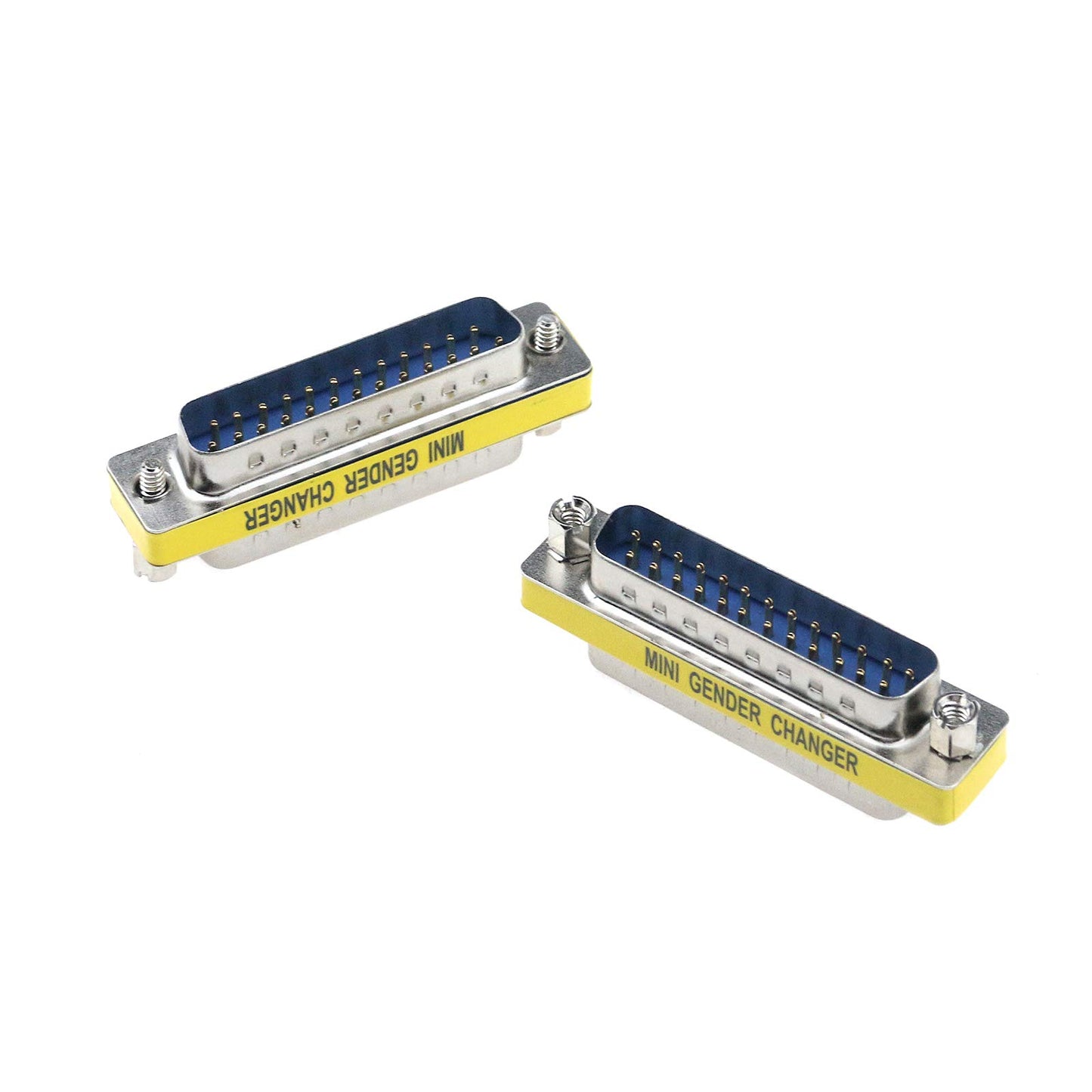 Semetall 5 Pack 25 Pin Mini Serial Cable Gender Changer Coupler VGA Adapter Video Transmission Straight Through Head(DB25,Male to Male)