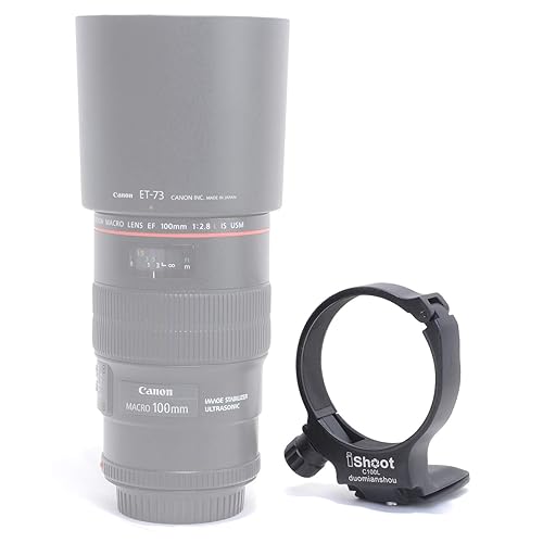 iShoot CNC Machined Diameter 68mm Tripod Mount Ring Lens Collar for Canon EF 100mm f/2.8L Macro IS USM Lens, Built-in 55mm Quick Release Plate