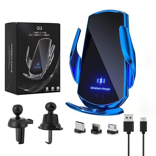LFNOWN Wireless Car Charger Phone Mount Car Holder Mount Wireless Charging 15W Fast Charging Auto-Clamping Car Mount Air Vent Charging Car Phone