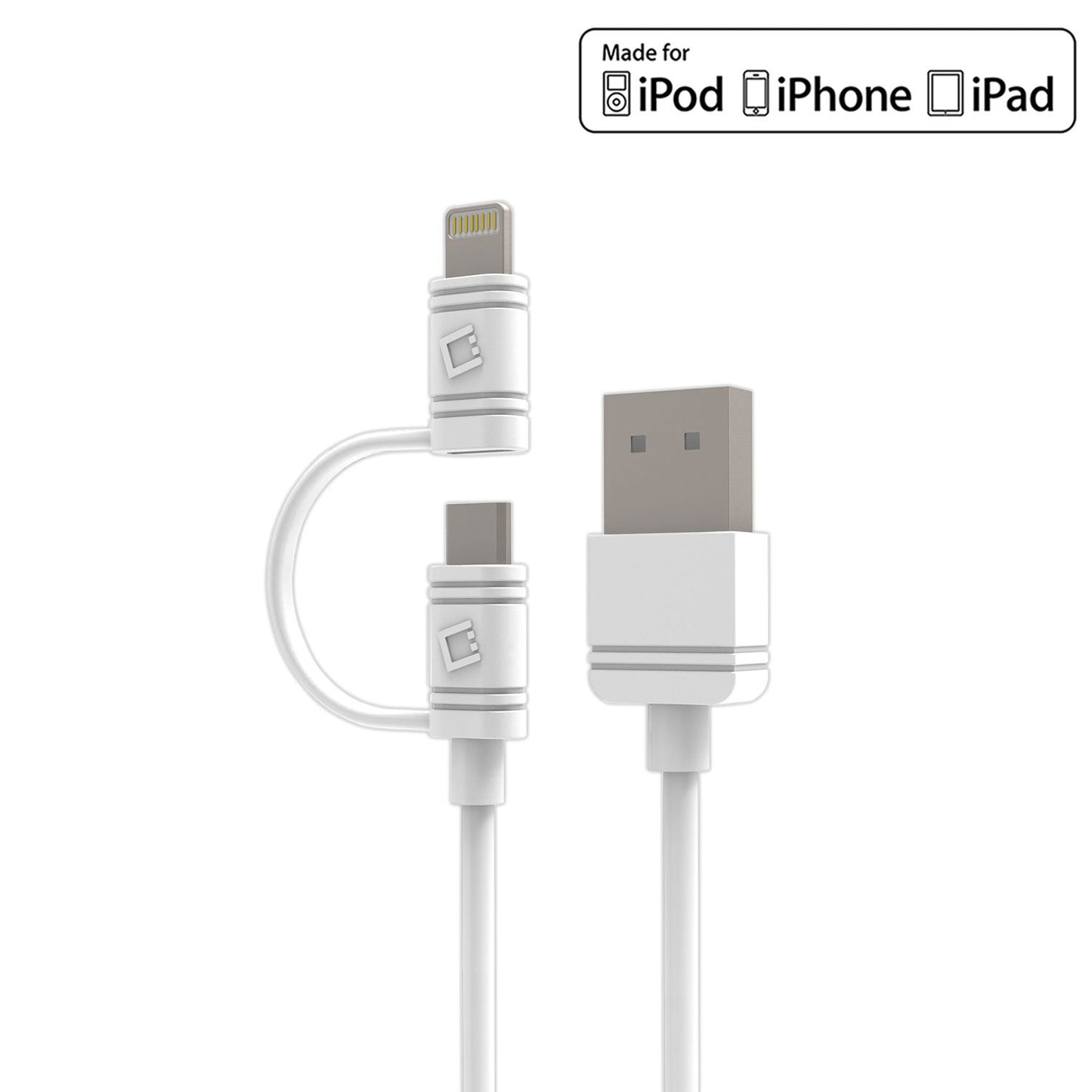Cellet iPhone Charger Cable, iPhone Charging Cord with Micro-USB Connector Combo Compatible to iPhone 13 Pro Max Mini 12 Pro Max Mini 11 iPad Pro…