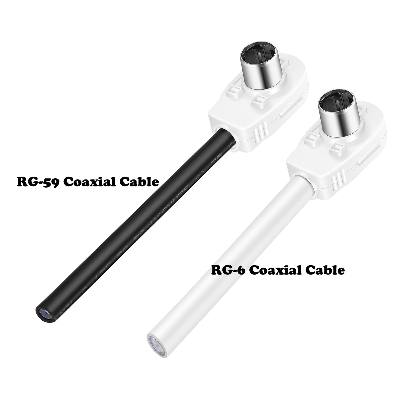 TKCHAX 90° Right-Angle F-Type Male Coax End Quick-Connect Adapter (3-Pack) - RG59/RG6 Coaxial Compatible for TV/Satellite/Antenna/HDTV/Wall Plate