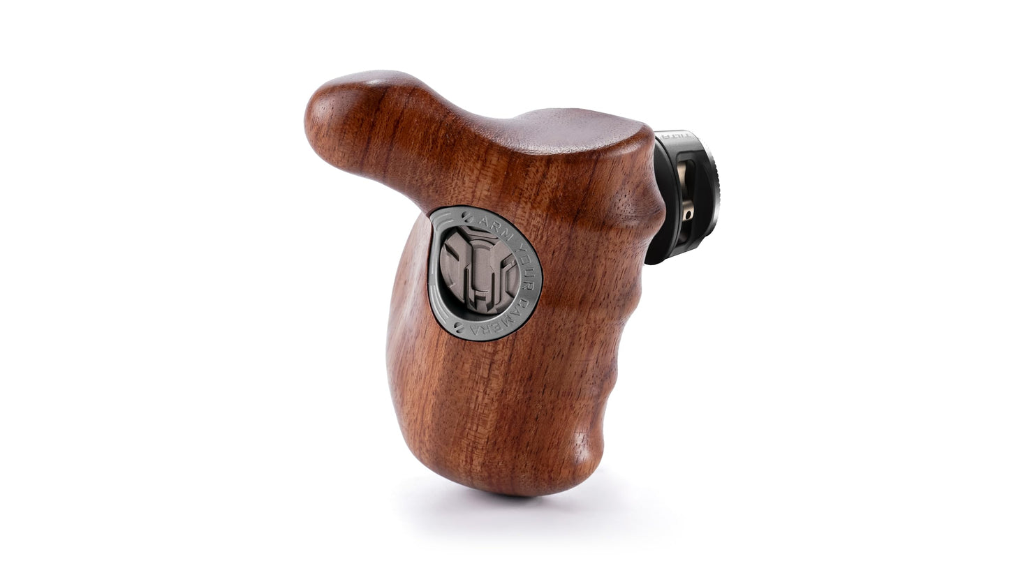 Tilta Advanced Right Side Wooden Handle (ARRI Rosette - Type X) | Black Walnut Wood & Aluminum Alloy Build | Quick Release Button