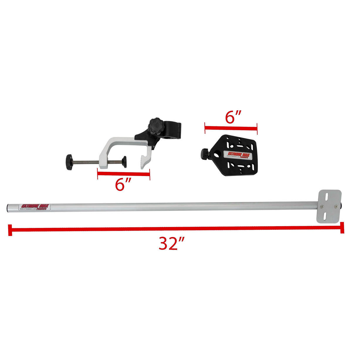 Extreme Max 3006.8647 Portable Clamp-On Universal Transducer Bracket with Fish Finder Mount