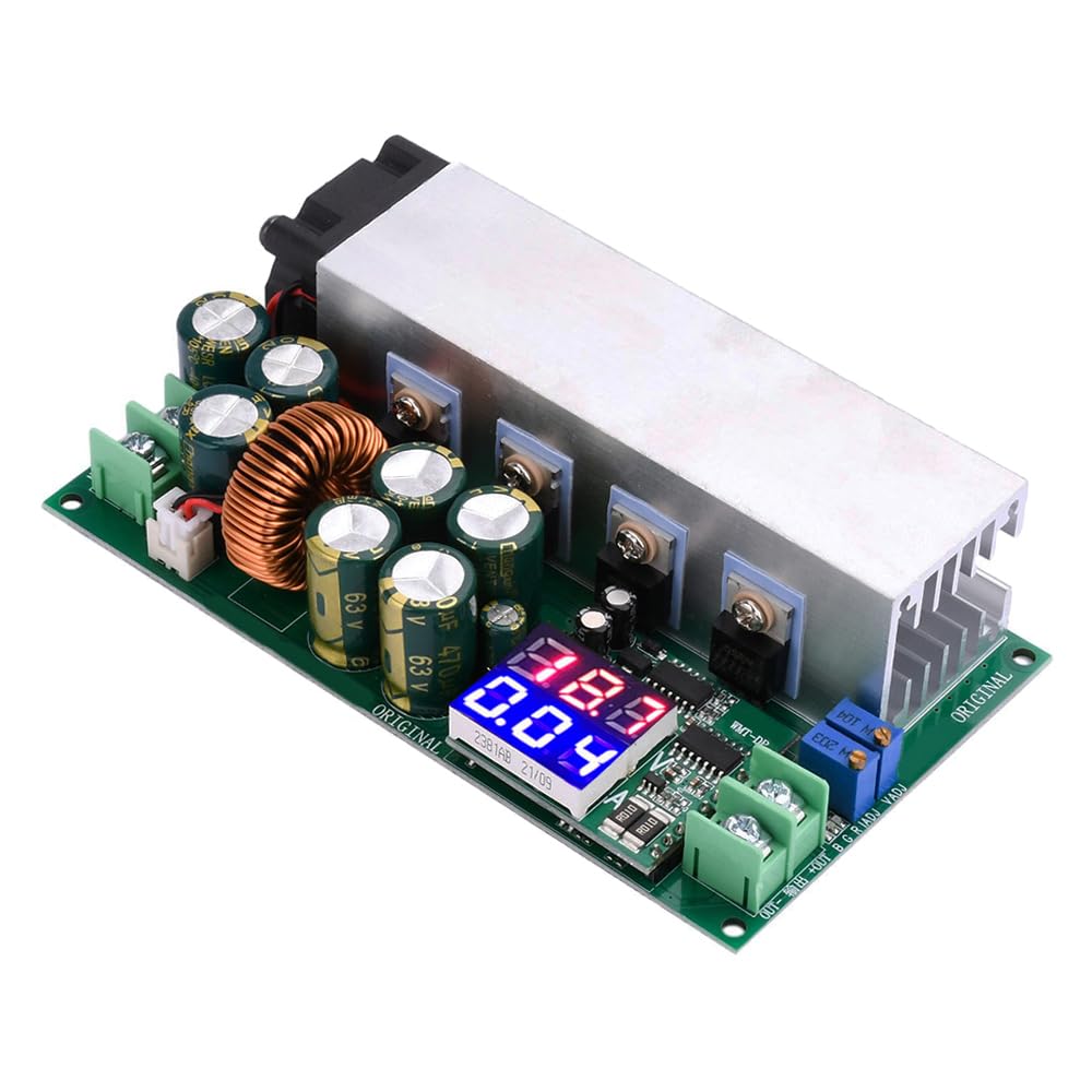 DONGKER Buck Converter,20A 600W Adjustable CVCC Buck Power Supply Module DC 12V-80V to DC 2.5V-50V with Voltage & Current Dual Display Screen