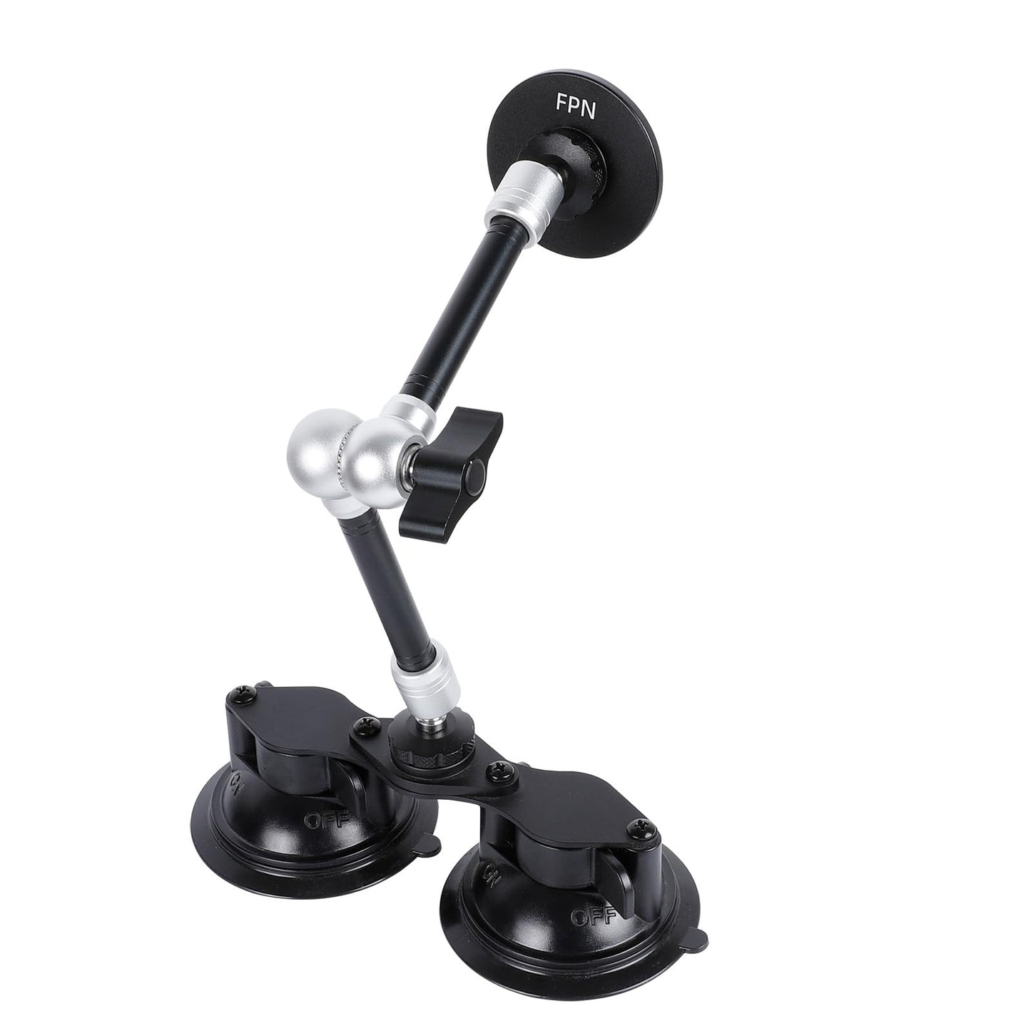 FPN Magnetic Car Phone Holder for Magsafe, Dual Suction Cup Mount with 10" Aluminum Alloy Magic Arm, 360° Rotation Cell Phone Car Windshield Mount