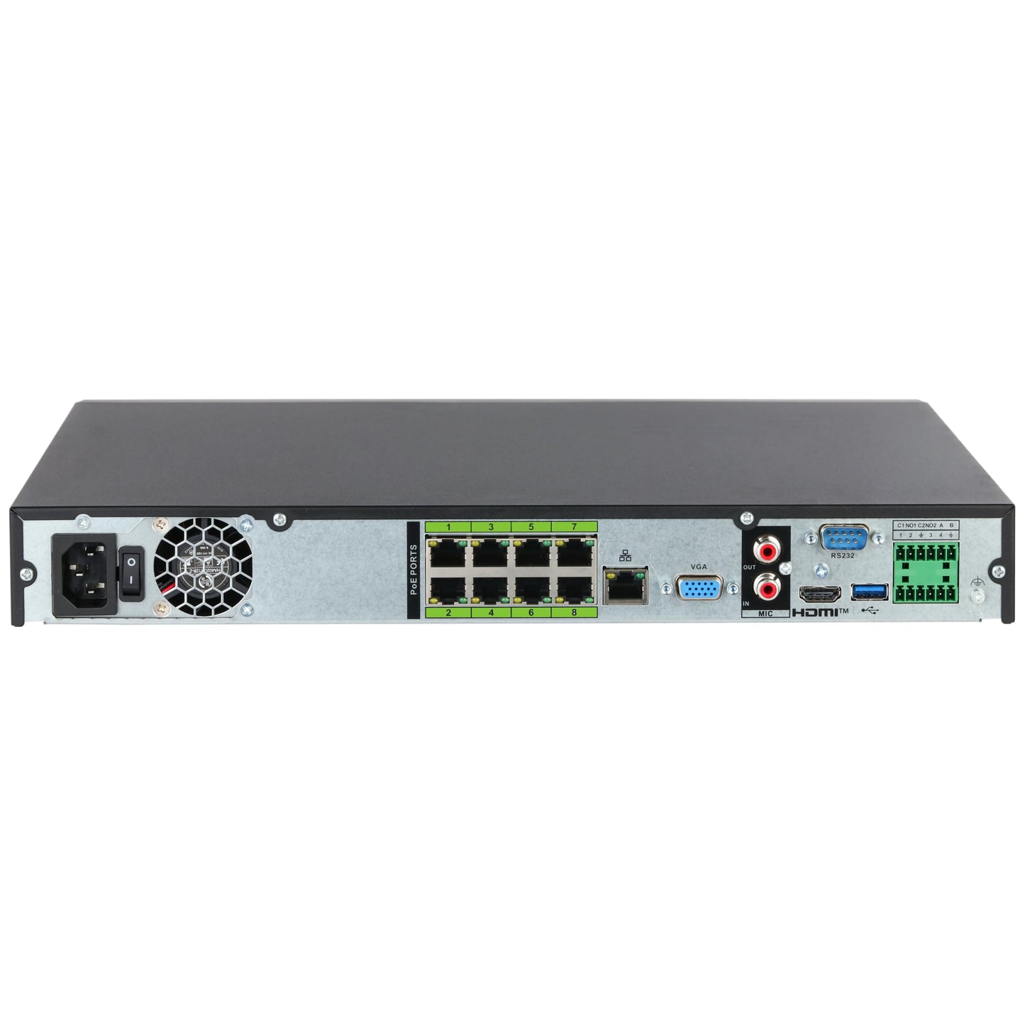 EmpireTech NVR 8CH 1U 8PoE 2HDDs IP Wired Network Video Recorder, Supports Smart H.265+, H.265, Smart H.264+, H.264 and MJPEG,NVR8CH-8P-2AI-S2