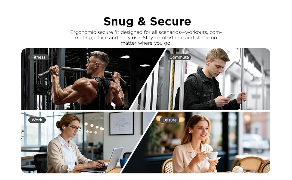 Lenovo Open Ear Clip On Earbuds X500 Bluetooth 6.0 Wireless Earbuds with 11 mm Drivers, Open Ear Ergonomic Design, Dual Device Connectivity, Built in