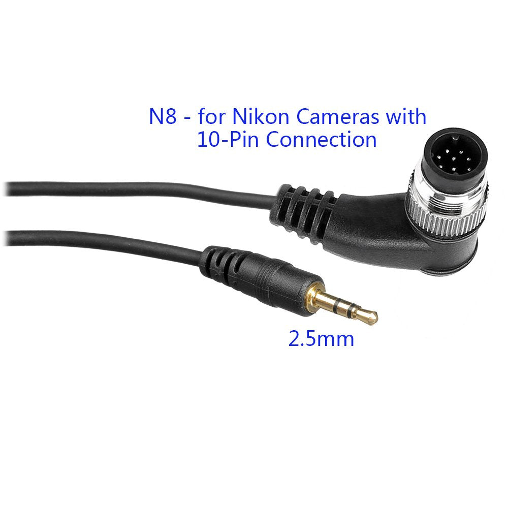 PHOLSY 2.5mm N8 Off-Camera Remote Cable for Compatible with Nikon Z8, Z9, D3, D4, D4s, D5, D6, D800, D850, D810, D700, D500, D300, D200, F6, F100, F5