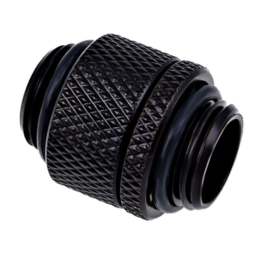 Alphacool Eiszapfen G1/4" Male to Male 10mm Extender Fitting, Rotary, Deep Black, 4-Pack
