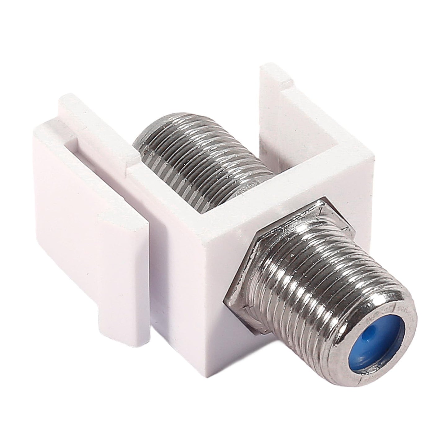 ATNSINC 20pcs Coax Keystone Jack, Nickel-Plated F-Type RG6 Coaxial Connector Female to Female for Wall Plate and Patch Panel