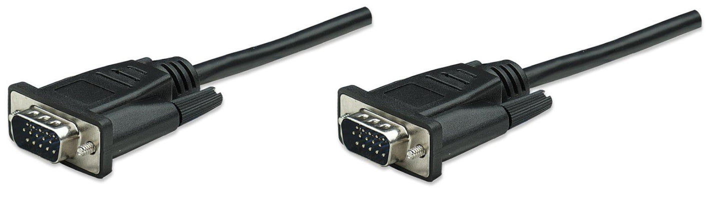 Manhattan HD15 VGA M/M Cable, 1.8 M VGA Cable Black 1.8 M VGA (D-Sub); VGA (D-Sub); VGA (D-Sub); VGA (D-Sub); Nickel (1.8 m, 1.8 m, Black, Male/Male)