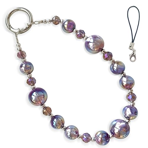 TOBLEEY Beaded Charms Strap, Crystal Bracelet Wrist Lanyard, Cute Phone Key Chain, Case Accessories for Camera Wallet AirPods Beaded Phone Lanyard