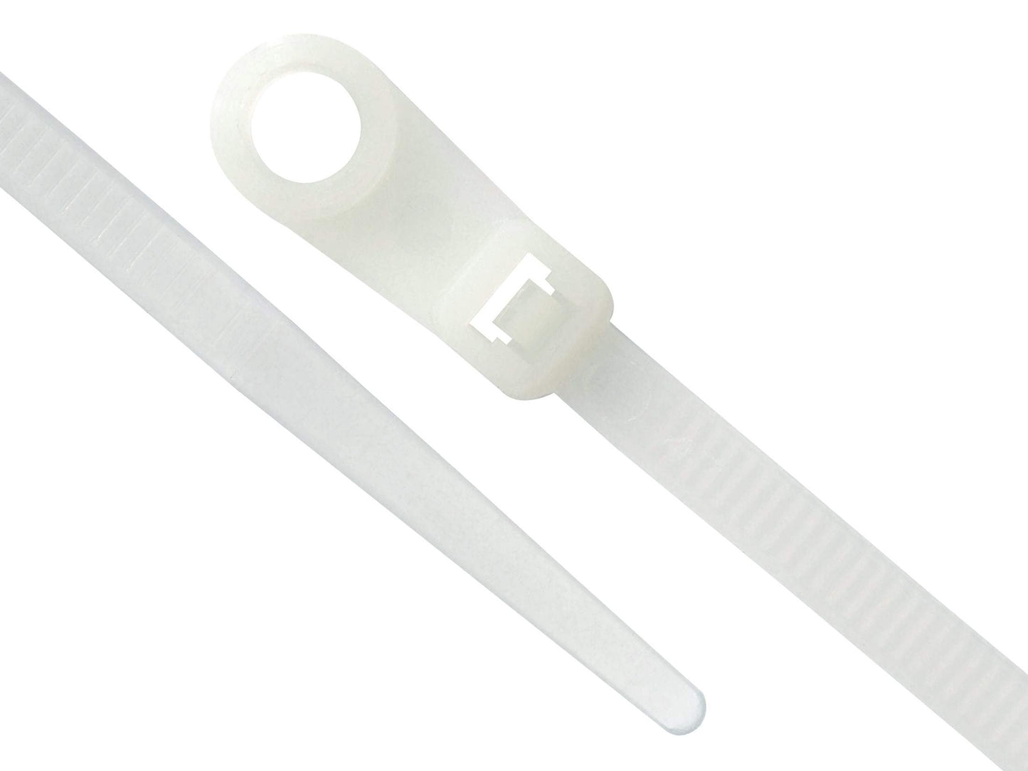 14 Inch Natural Standard Mount Head Cable Tie - 100 Pack