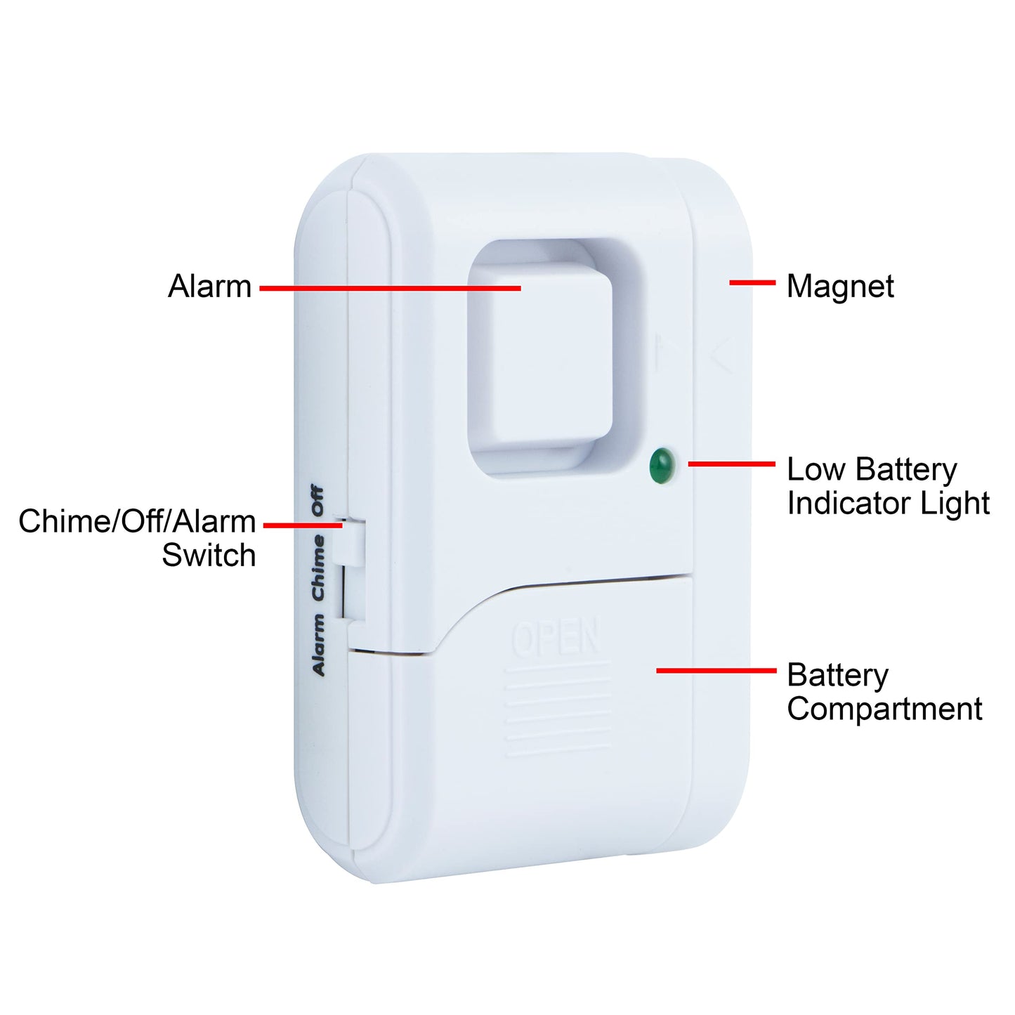 GE Personal Security Window and Door Alarm, 6 Pack, DIY Protection, Burglar Alert, Wireless Chime/Alarm, Easy Installation, Home Security, Ideal