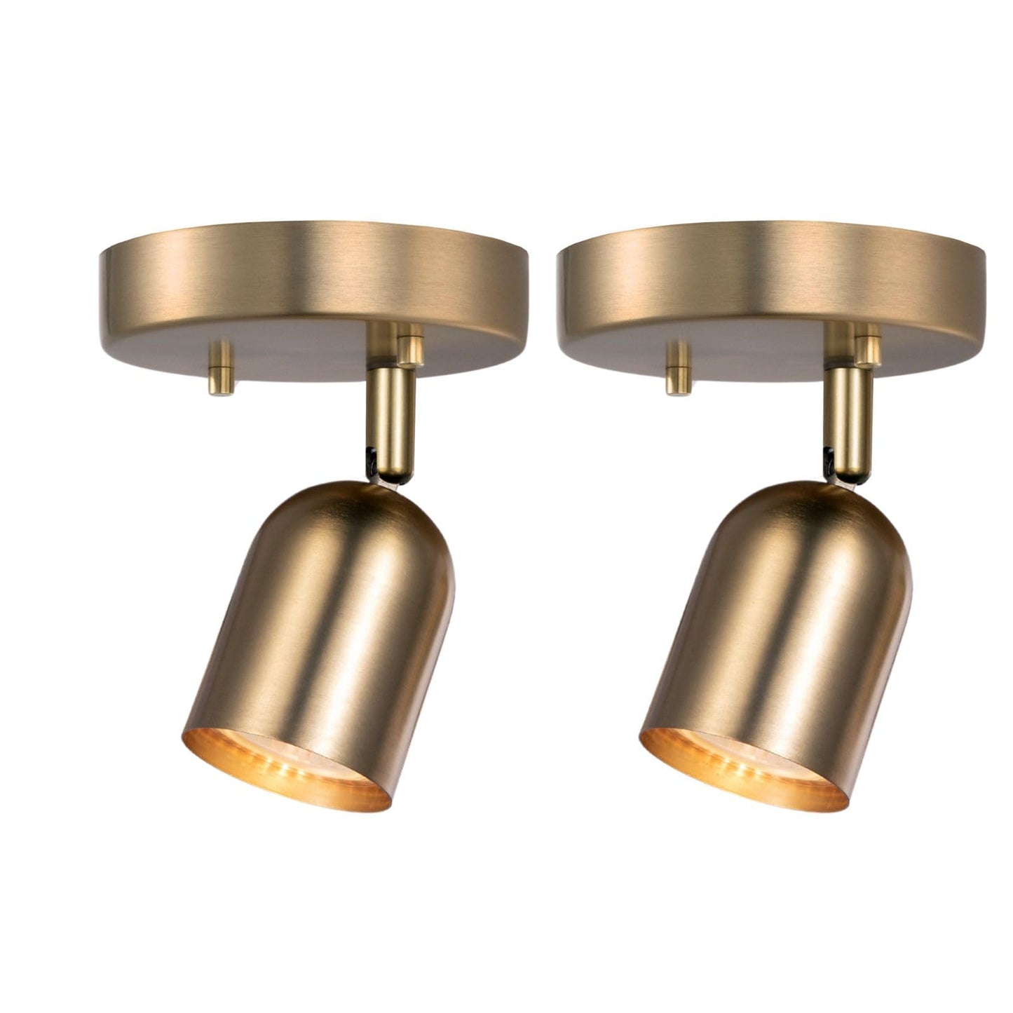 CRAFTRONOS 2 Pack 1 Light Track Lighting Modern Ceiling Spotlight Indoor with Matte Brass, Multi-Directional Adjustable Wall Mount Spot Lights