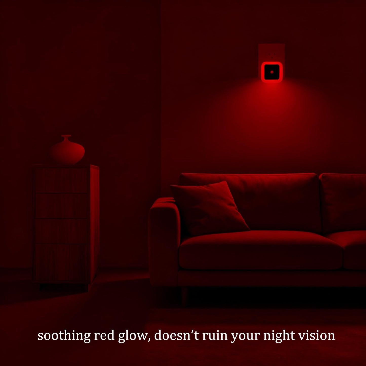 Elsent 4 Pack Red LED 0.5W Night Lights for Sleeping (Dim/Not Too Bright), Plug-in Wall Nightlight with Auto Light Sensor, for Bedroom Bathroom
