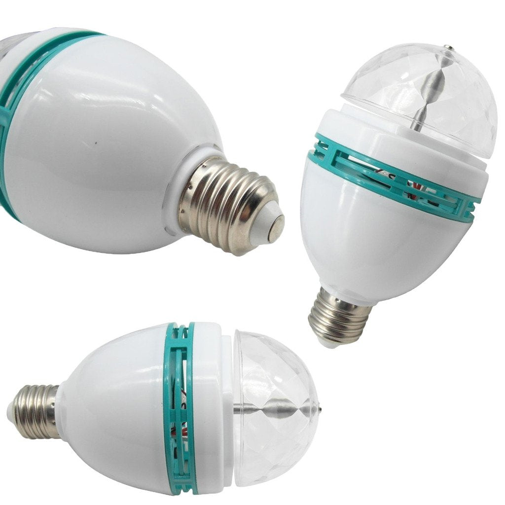 TRENDBOX 1 Pair E27 3W LED Full Color Rotating Auto Crystal Ball Bulb AC 85-260V Mini Party Light Lamp Energy Saving Disco