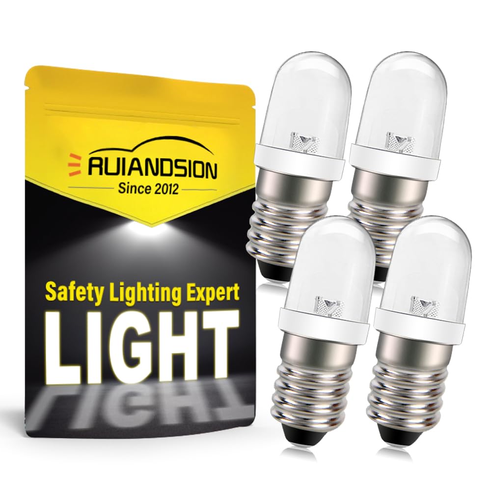 Ruiandsion E10 LED Bulb 120V AC Screw Base LED Replacement Bulb Upgrade for Candles Lights Home Bedroom Office Decor Lights,White (Pack of 4)
