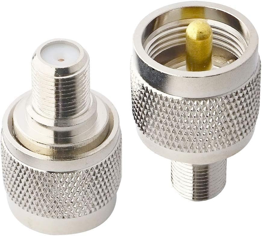 DHT Electronics 2PCS RF coaxial Coax Adapter F Female to UHF Male PL-259 Connector