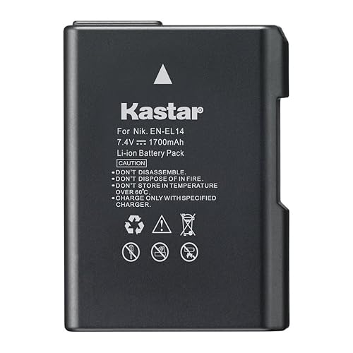 Kastar Battery for Nikon EN-EL14, EN-EL14a, ENEL14, MH-24 and Nikon Coolpix P7000 P7100 P7700 P7800, D3100, D3200, D3300, D3400, D5100, D5200, D5300