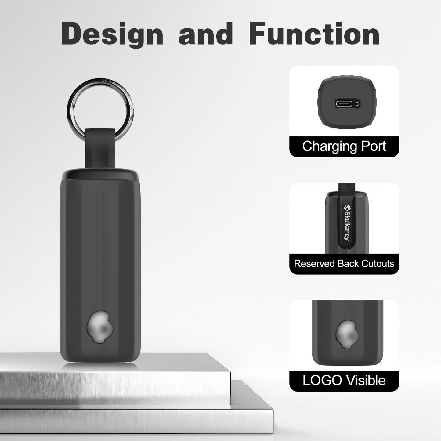POZCIS for Skullcandy Method 360 ANC Case Cover, Soft Silicone Protective Earbuds Case, Only Compatible with Skullcandy Method 360 ANC with Cleaner