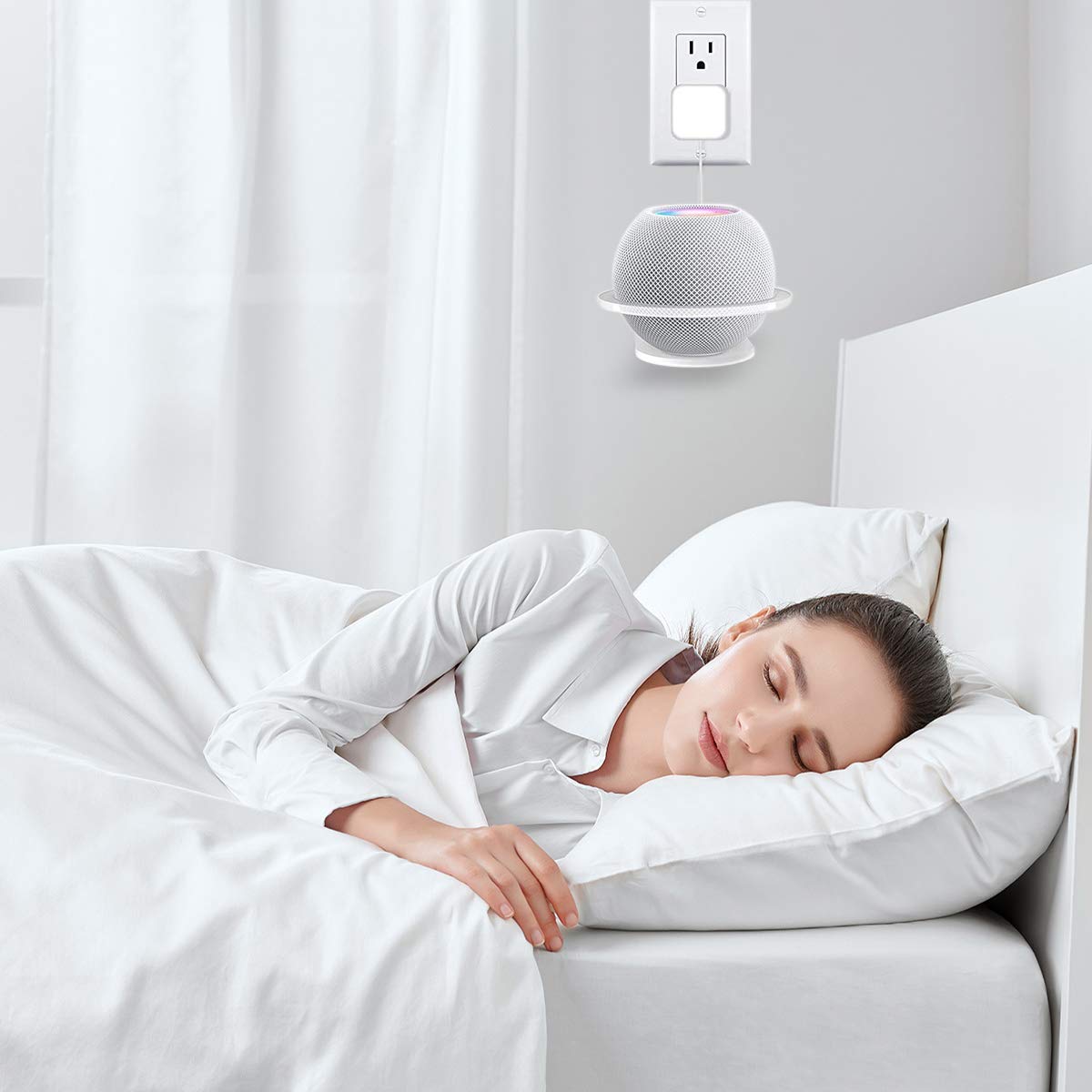 Sturdy Metal Made Wall Mount Compatible with Homepod Mini, Space Saving Accessories for Hompod Mini, Wall Mount Without Interference Restores The