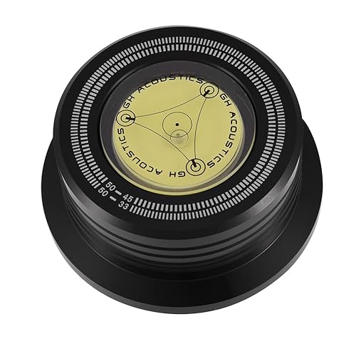 Turntable Disc Clamp, 50Hz Record Weight Stabilizer with Bubble for Record Player(Black)