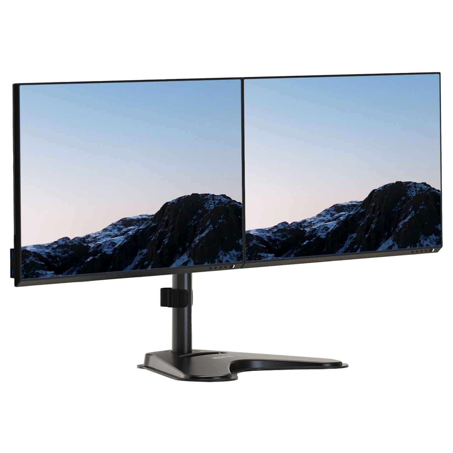 Mount-It! Dual Monitor Stand for Desk, Free Standing Monitor Mount for 2 Screens up to 32”, Height Adjustable with Tilt, Swivel & Rotation, VESA 75x75