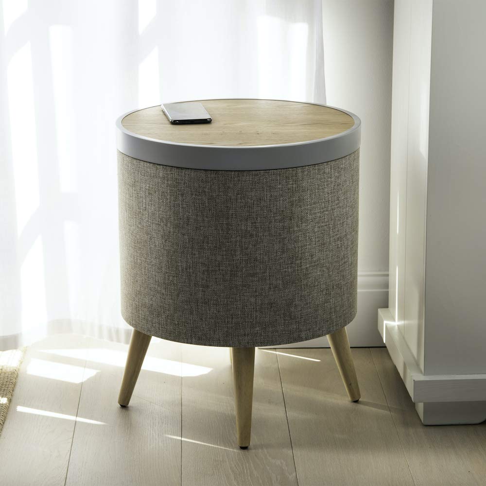 KOBLE Zain Side Table with Speaker and Subwoofer - Oak Top