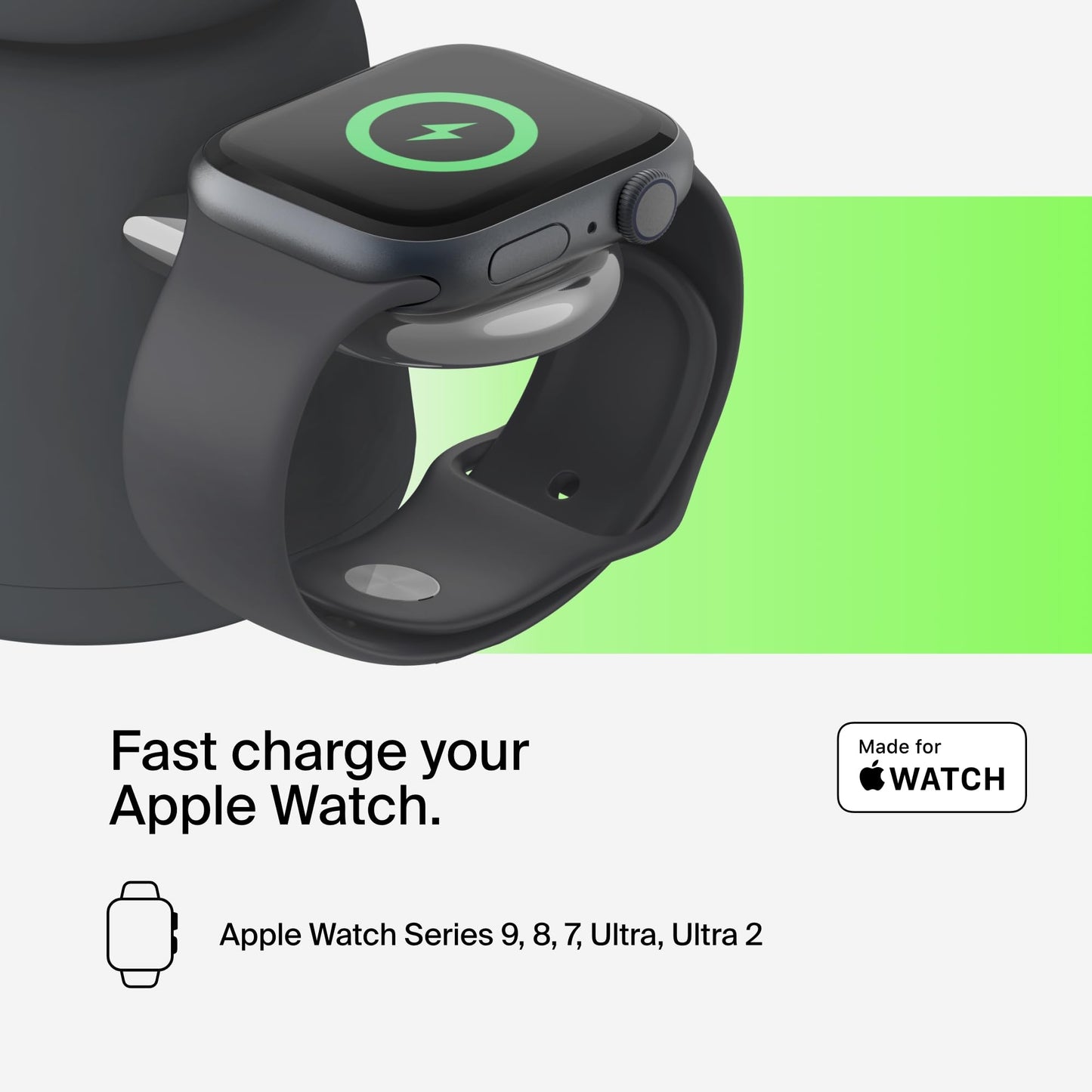 Belkin 2-in-1 Qi2 Wireless Charging Dock 15W Fast Charge iPhone Charger Compatible with iPhone 17, 16, 15, 14, and 13 Series, AirPods, and Other Qi2