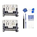 2 Pack HDMI Port Replacement for Sony PlayStation 5 PS5 Display Socket Interface Jack Connector with Tools Kits CFI-1015A CFI-1015B EDM-010 (Sony
