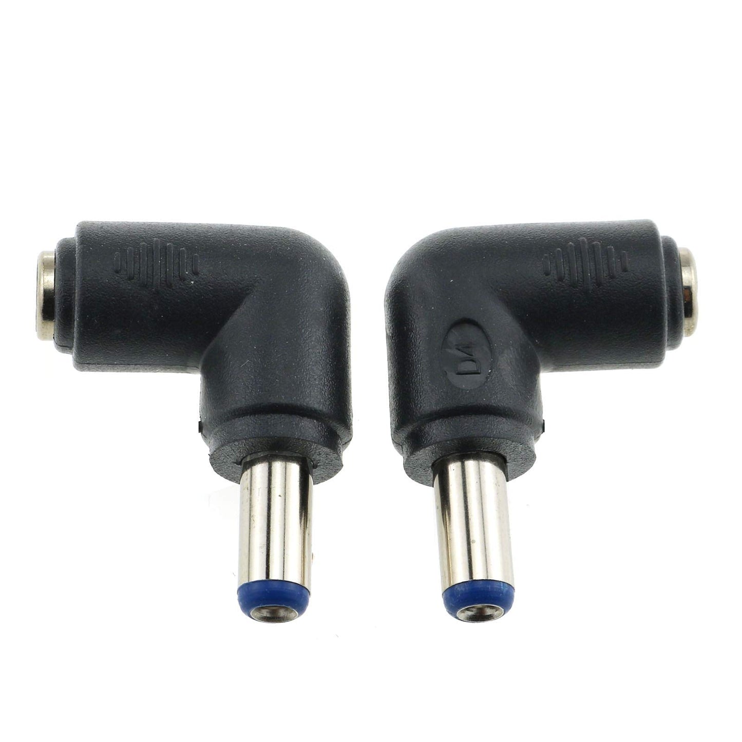 E-outstanding Right Angle Power Jack 2PCS 90 Degree Angle 5.5x2.1mm Female Jack to 5.5x2.1mm Male Plug Adapter DC Barrel Charging Cable Connector