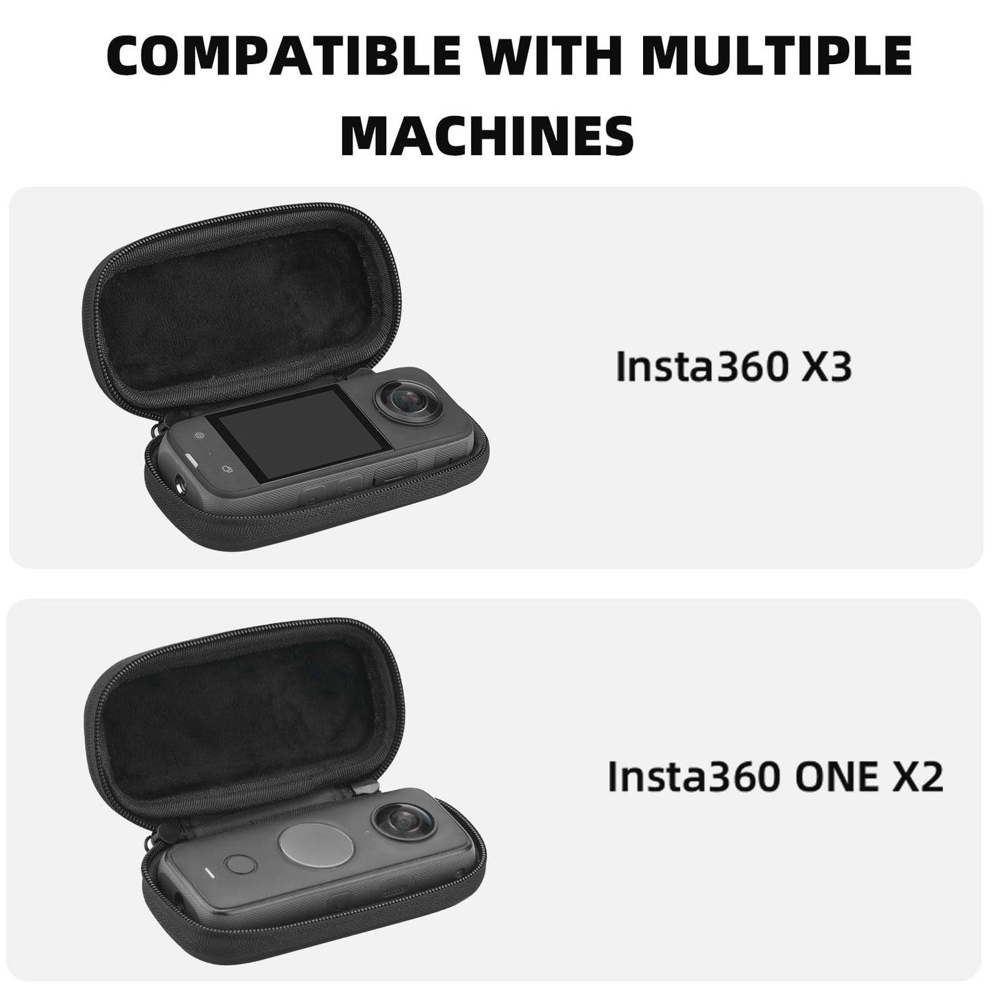 BRDRC Carrying Case for Insta360 X3, Portable Storage Bag Lens Protective Cover Hard Shell Protector Travel Case with wrist strap for Insta360 ONE X