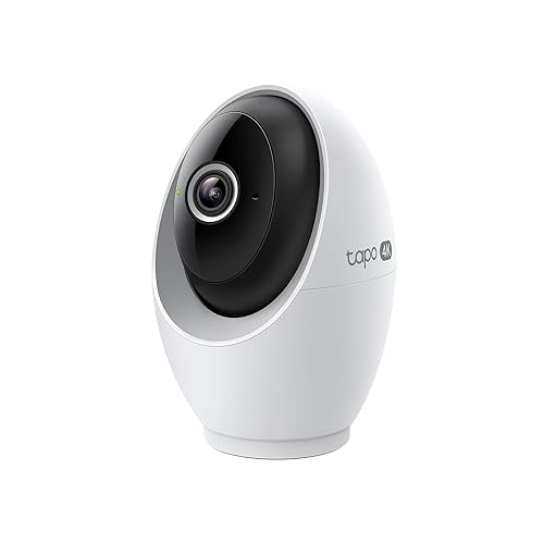 Tapo 4K Indoor Pan/Tilt Wired Security Camera - Works as a Baby Monitor, Person/Pet Detection, Facial Recognition, 360° AI Motion Tracking